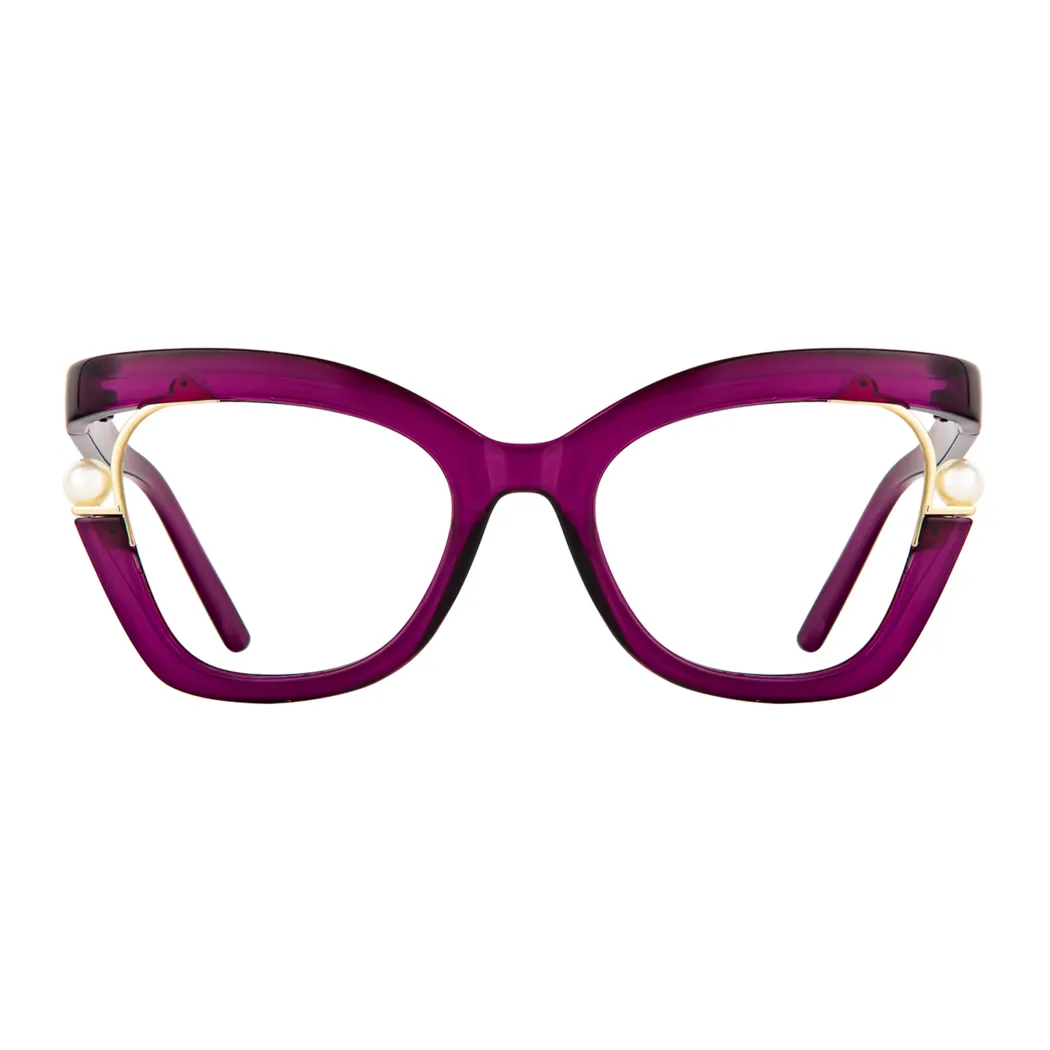 Square Transparent Purple Eyeglasses