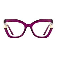 Square Transparent Purple Eyeglasses
