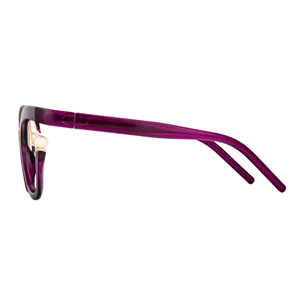 Square Transparent Purple Eyeglasses