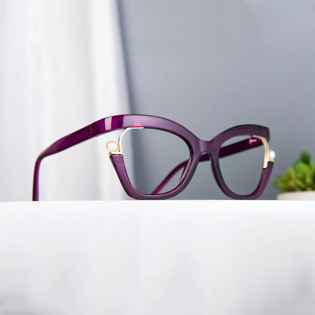 Square Transparent Purple Eyeglasses