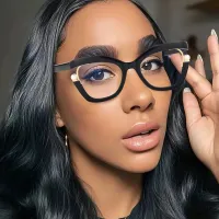 Square Transparent Purple Eyeglasses