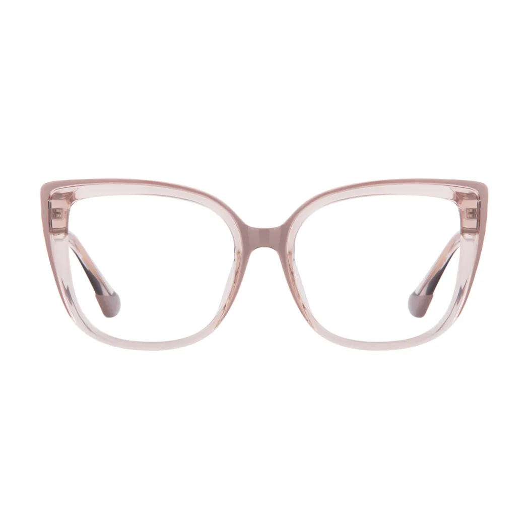 Square Transparent Pink Eyeglasses