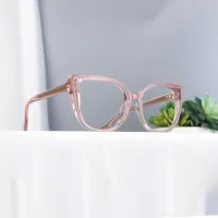 Square Transparent Pink Eyeglasses