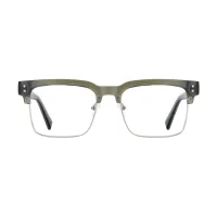 Browline Dark Green Eyeglasses
