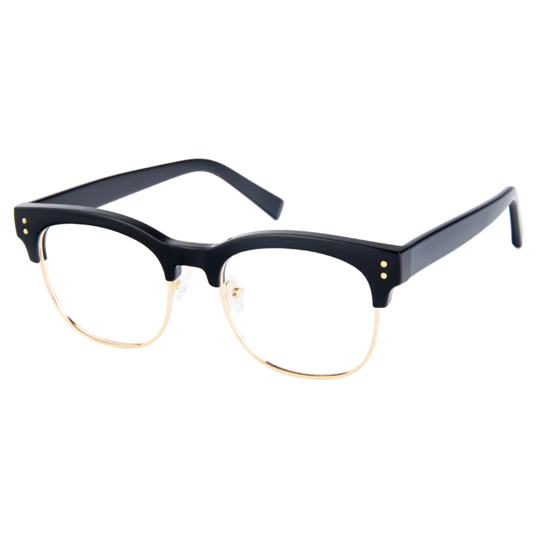 Browline Black Gold Eyeglasses