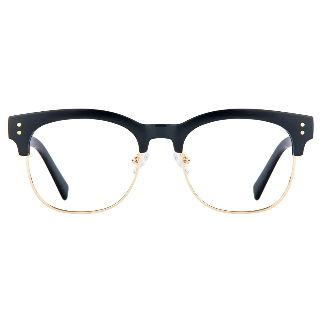 Browline Black Gold Eyeglasses
