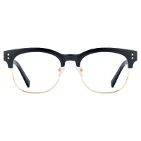 Browline Black Gold Eyeglasses