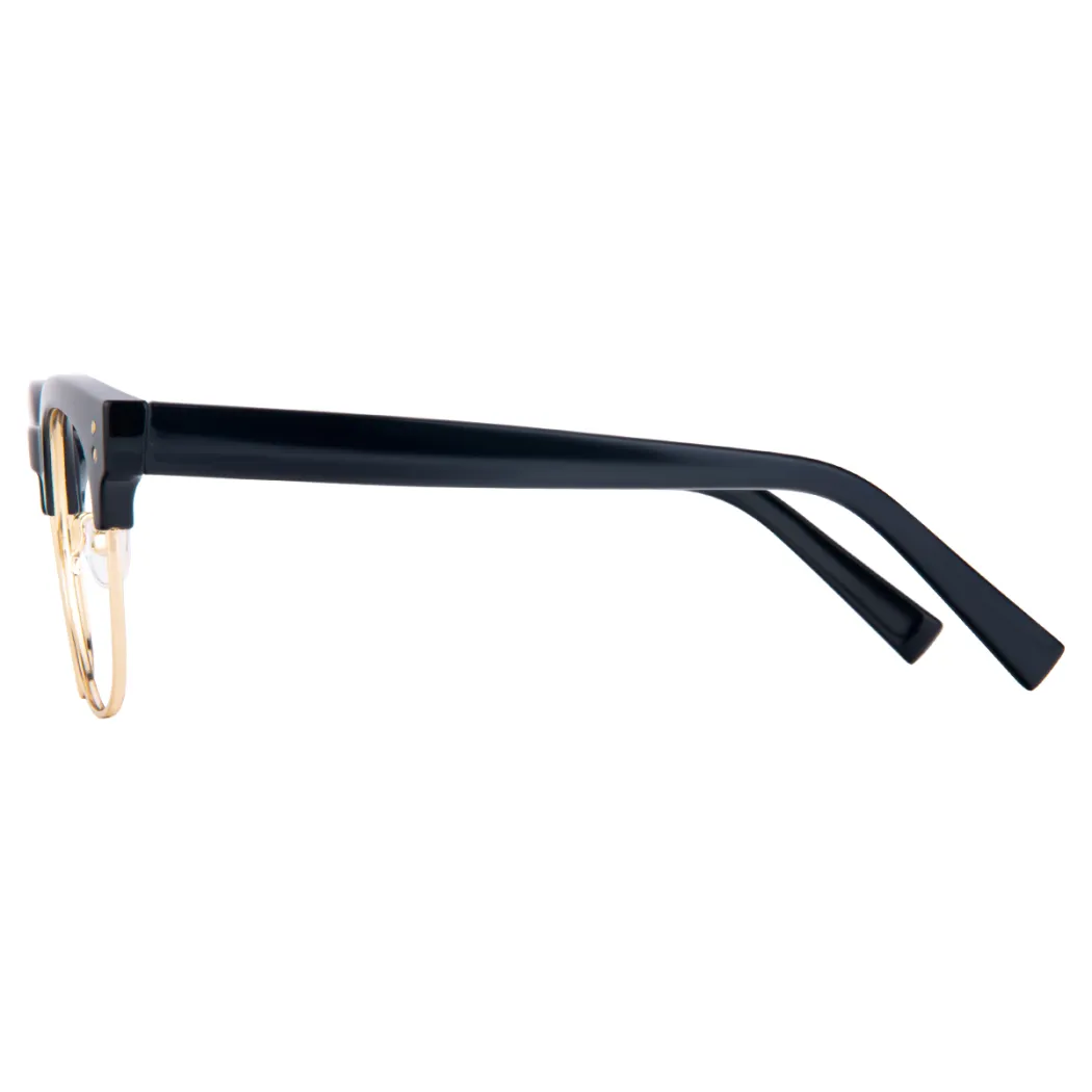 Browline Black Gold Eyeglasses