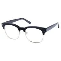 Browline Black Silver Eyeglasses