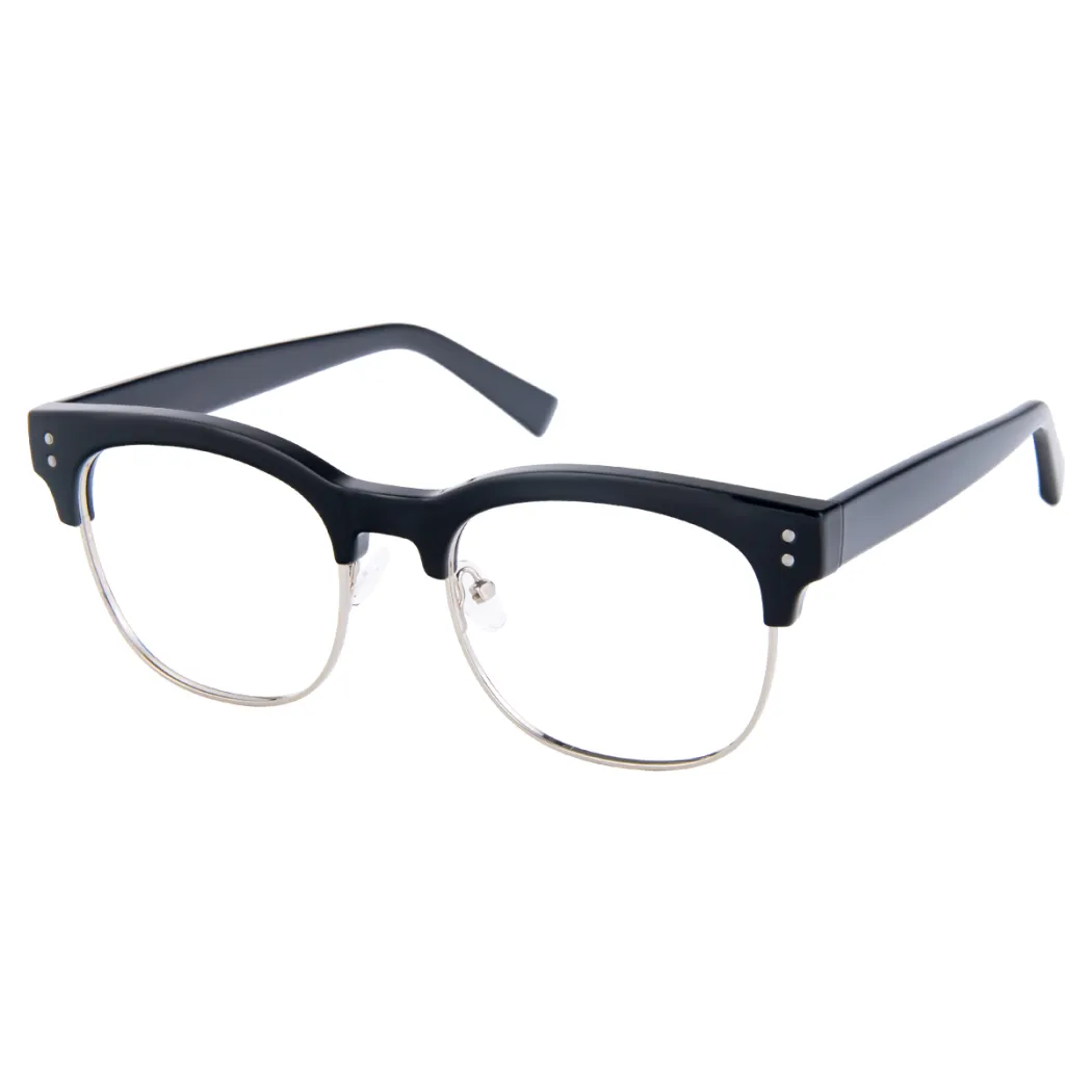 Browline Black Silver Eyeglasses