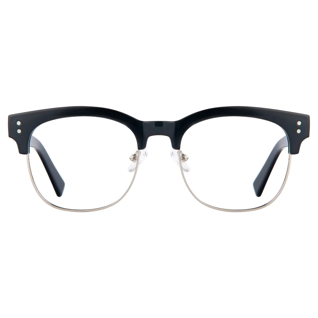 Browline Black Silver Eyeglasses