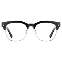 Browline Black Silver Eyeglasses