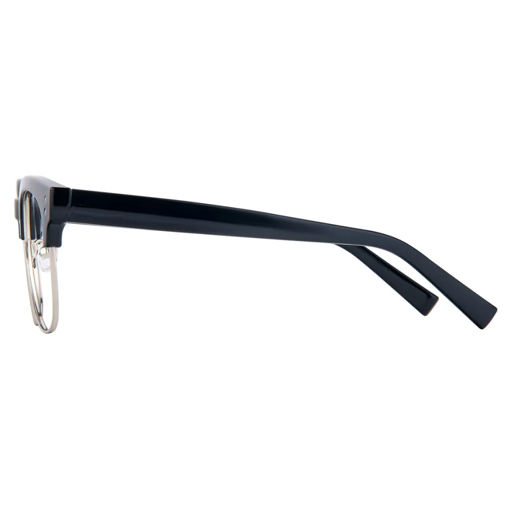 Browline Black Silver Eyeglasses