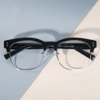 Browline Black Silver Eyeglasses