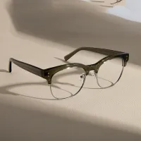 Browline Dark Green Eyeglasses