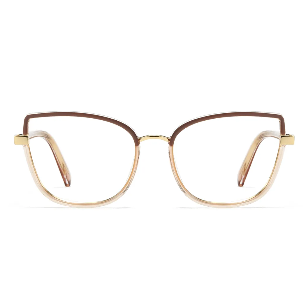 Cat-eye Brown/Gold Eyeglasses