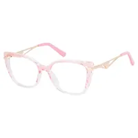 Square Transparent Pink Eyeglasses