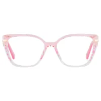 Square Transparent Pink Eyeglasses