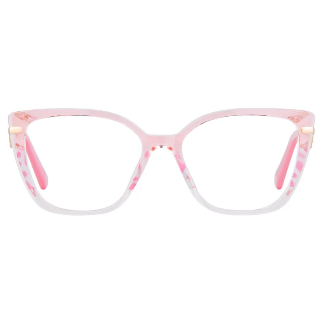 Square Transparent Pink Eyeglasses