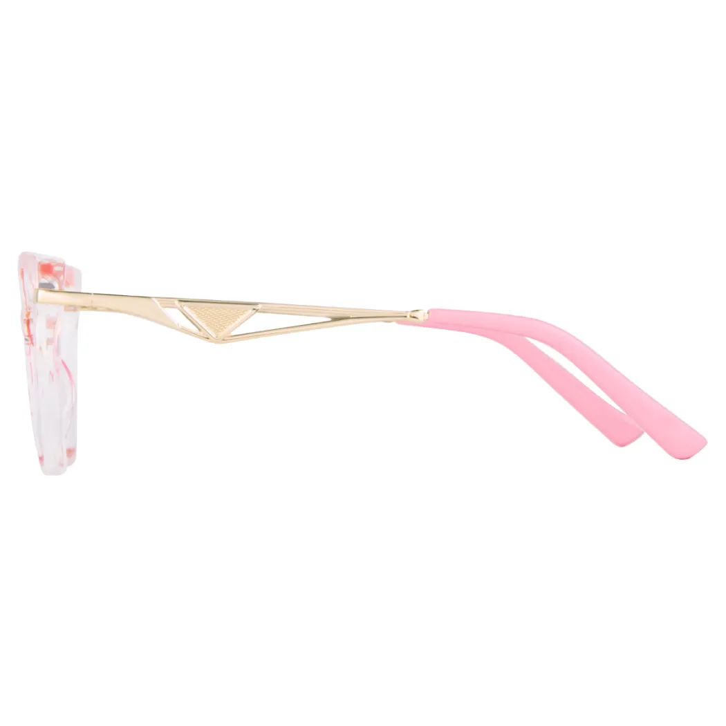 Square Transparent Pink Eyeglasses