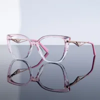 Square Transparent Pink Eyeglasses