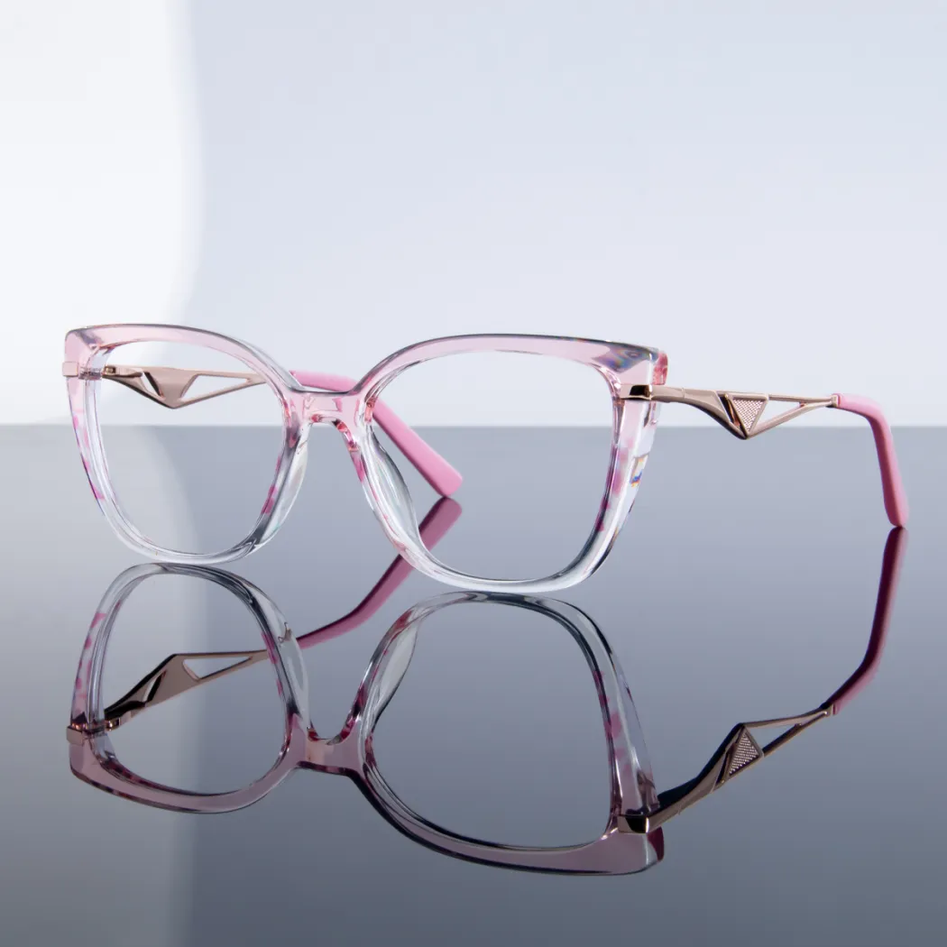 Square Transparent Pink Eyeglasses