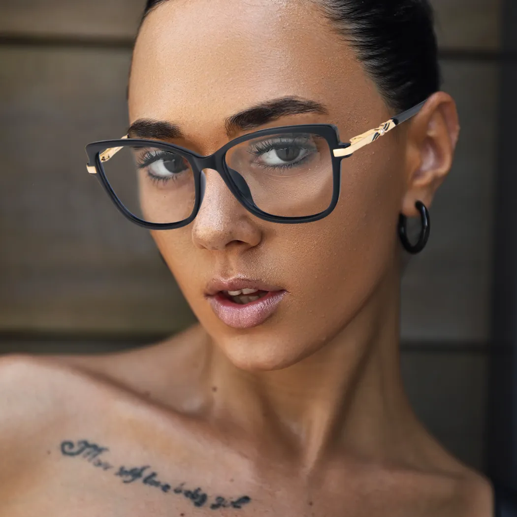 Square Transparent Yellow Eyeglasses