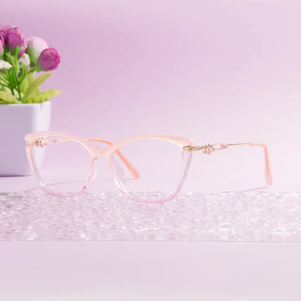 Square Orange/Pink Eyeglasses