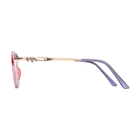 Square Transparent Purple/Transparent Red Eyeglasses