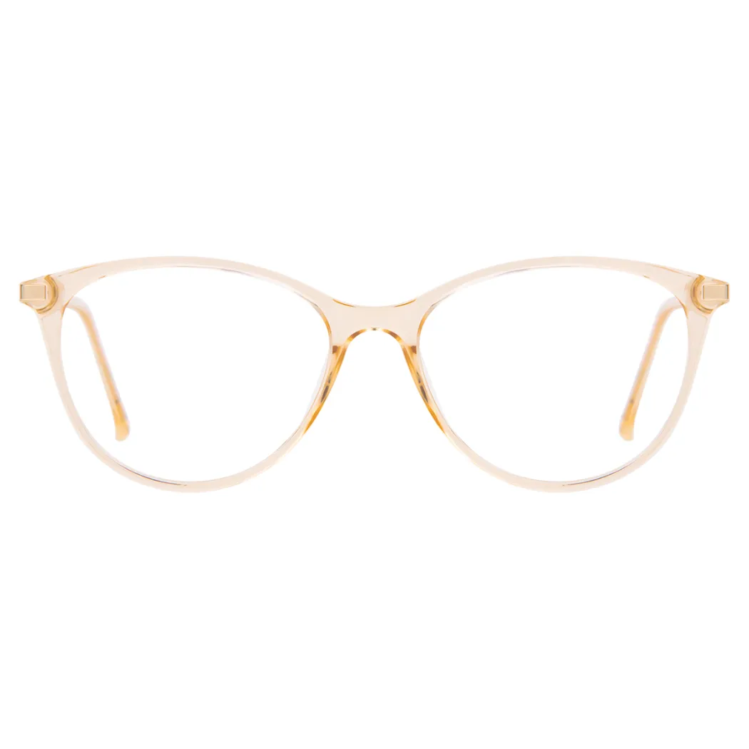 Cat-eye Transparent Yellow Eyeglasses