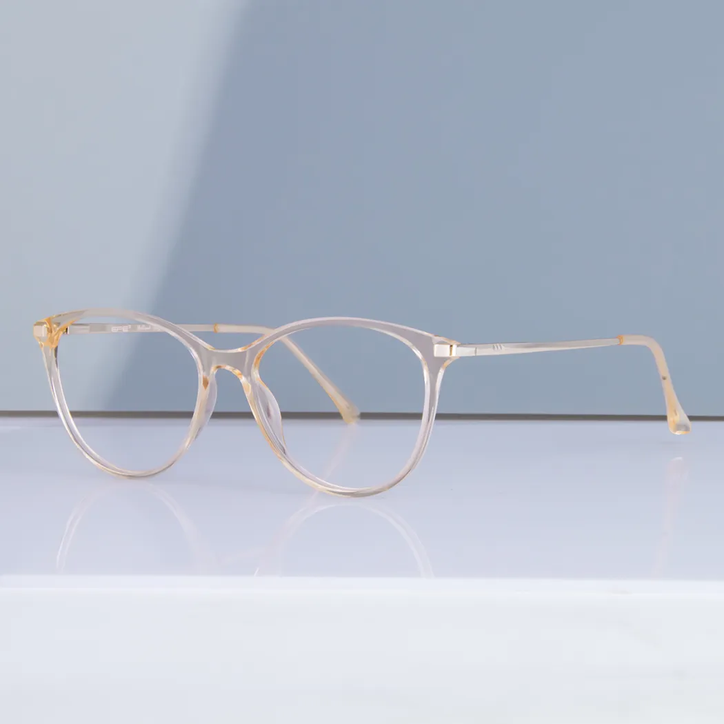 Cat-eye Transparent Yellow Eyeglasses