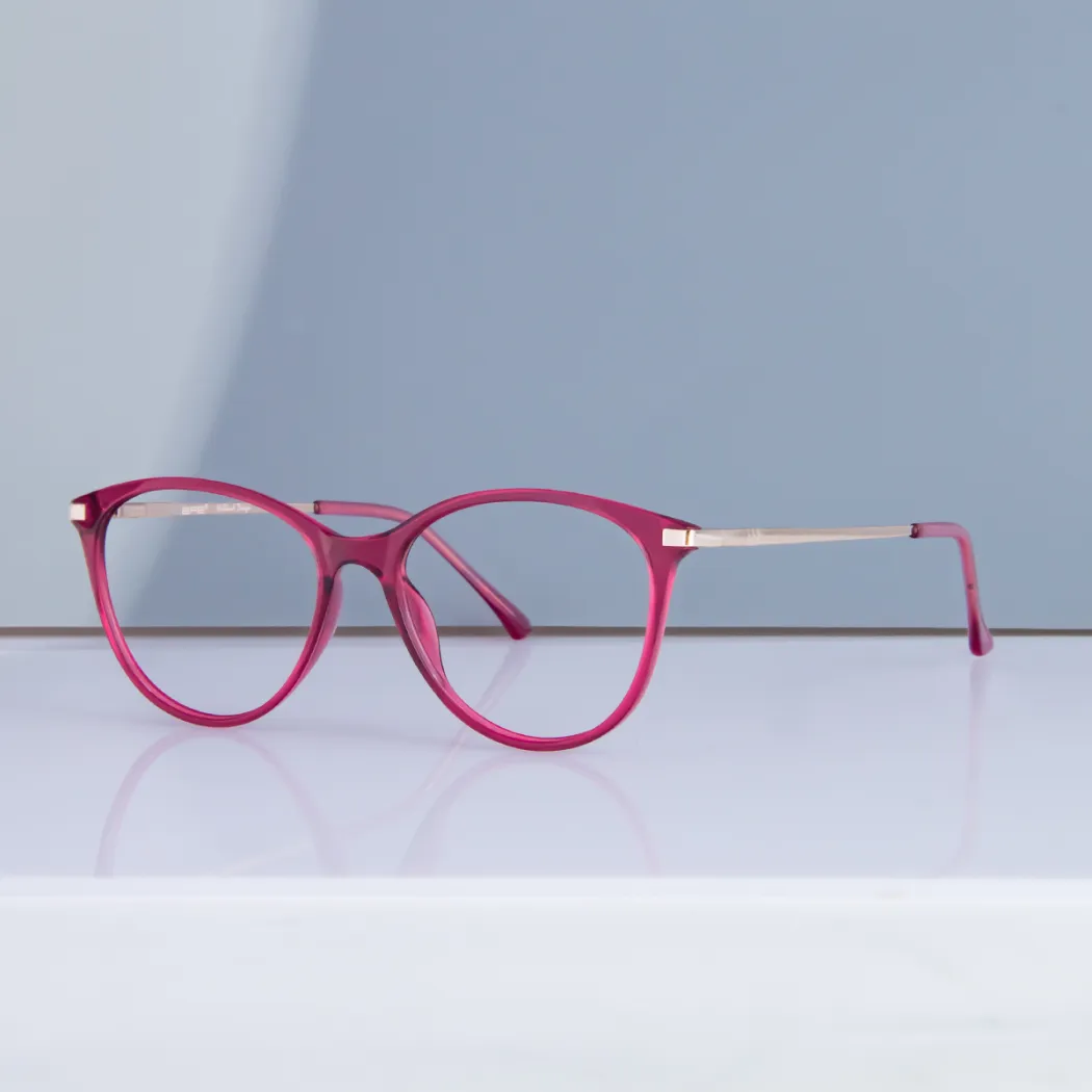 Cat-eye Transparent Pink Eyeglasses