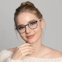 Round Grey Eyeglasses