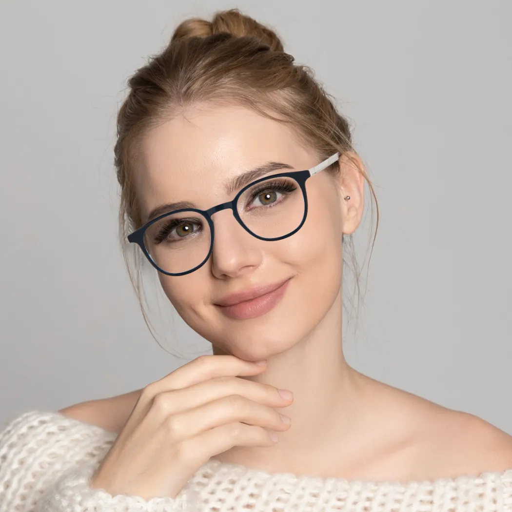 Round Grey Eyeglasses