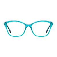 Cat-eye Transparent Blue Eyeglasses