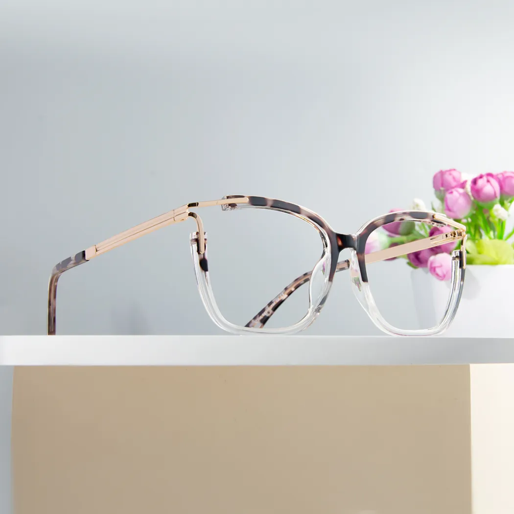 Square Tortoiseshell/Clear Eyeglasses
