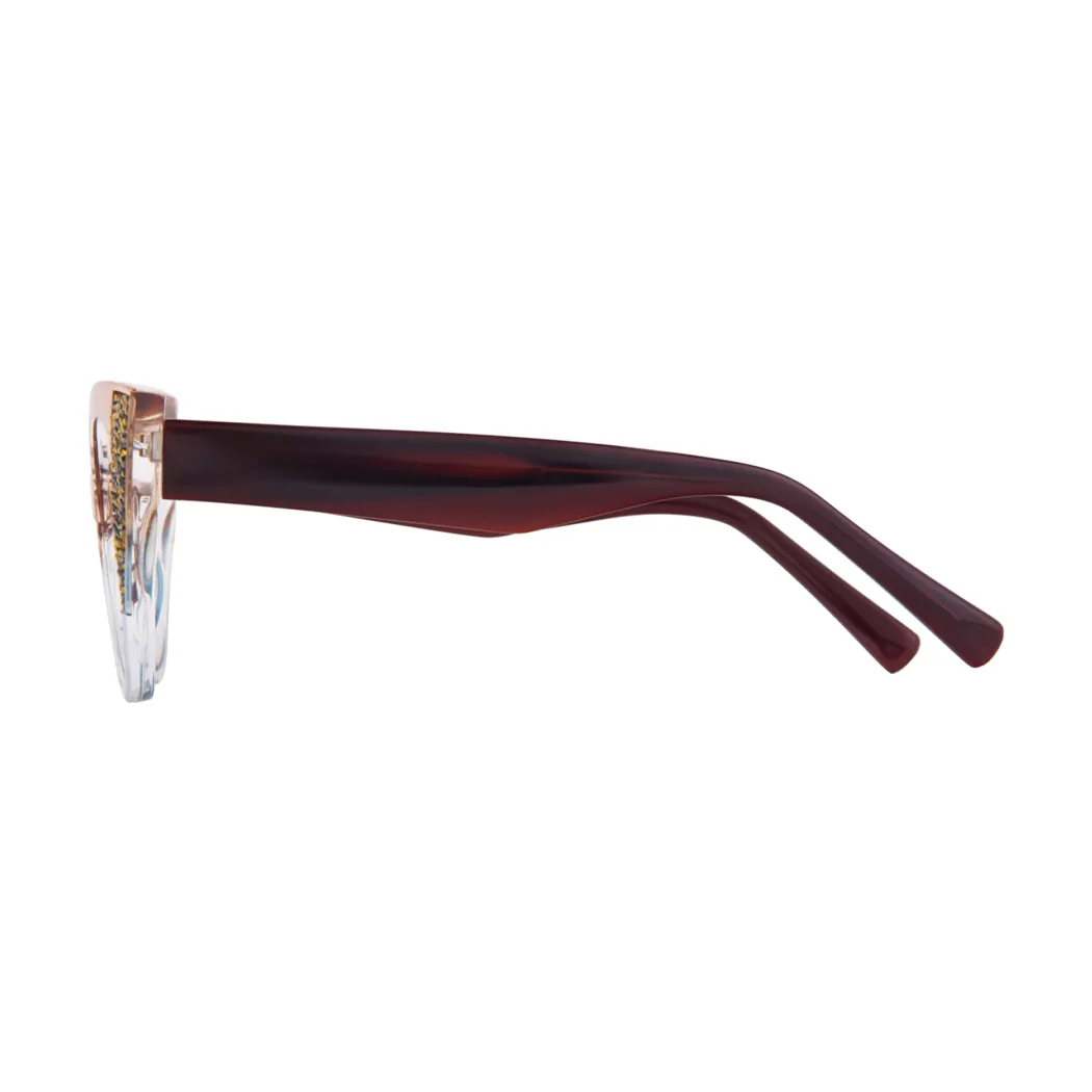 Cat-eye Transparent Amber/Transparent Blue Eyeglasses