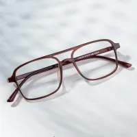 Aviator Transparent Brown Eyeglasses