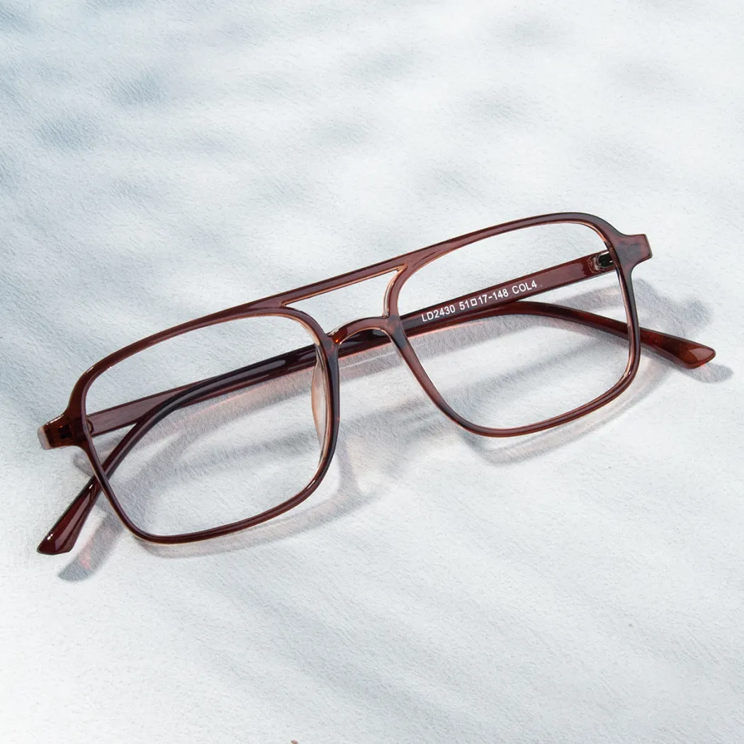 Aviator Transparent Brown Eyeglasses