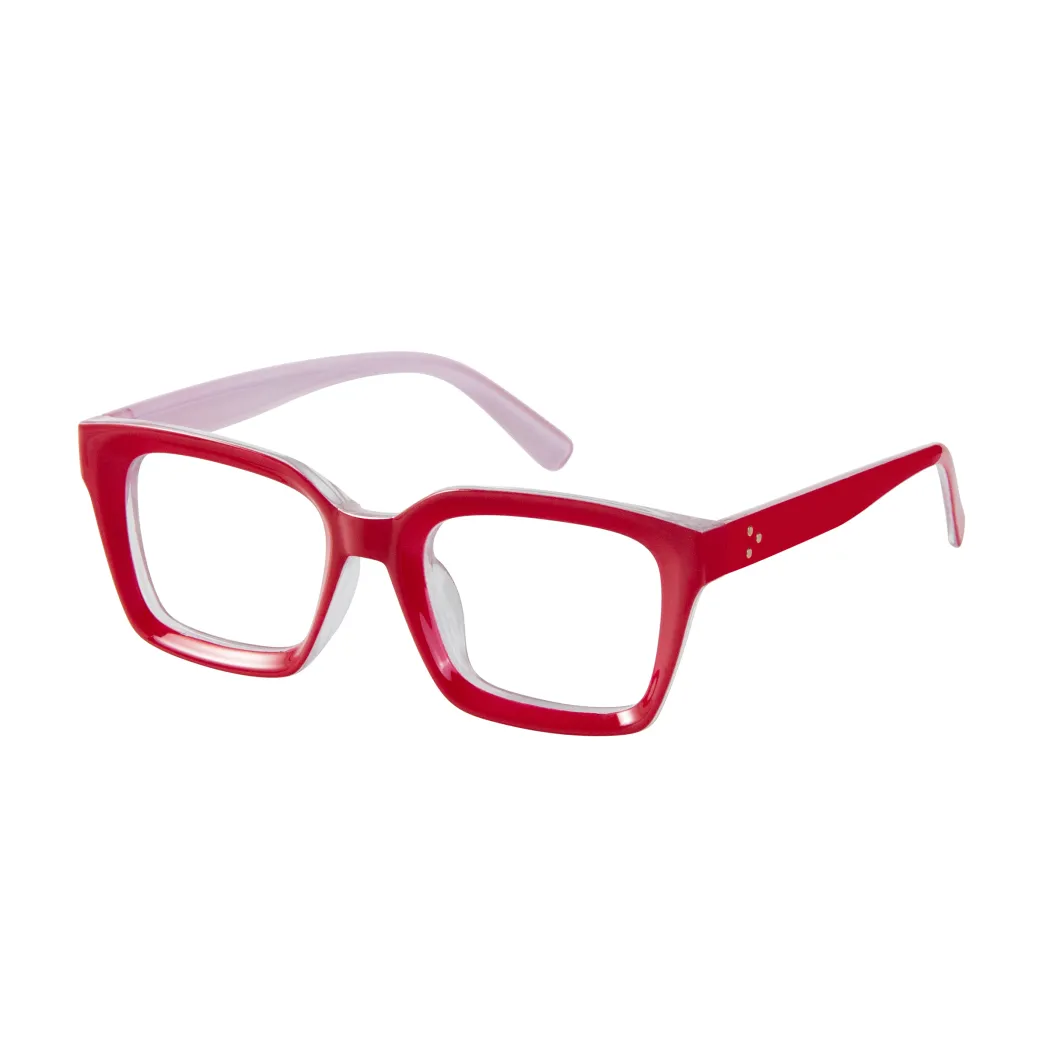 Square Red Eyeglasses