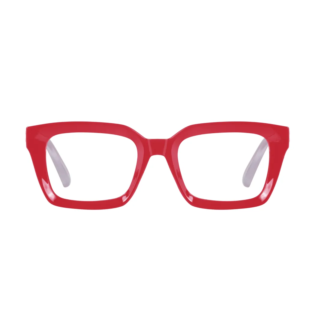 Square Red Eyeglasses