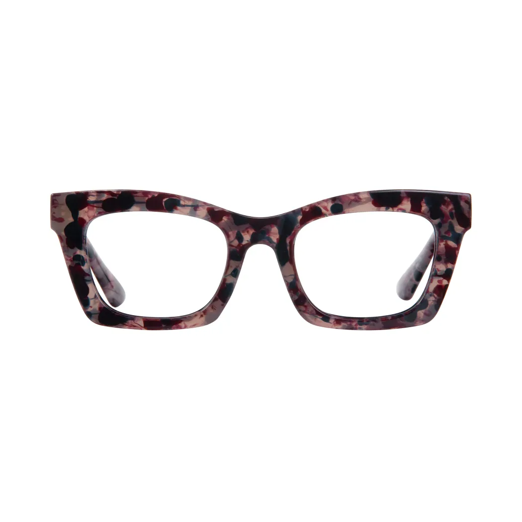 Square Ruby Tortoiseshell Eyeglasses