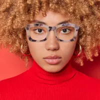 Square Ruby Tortoiseshell Eyeglasses
