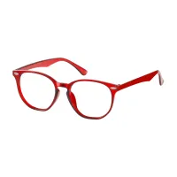 Round Transparent Red Eyeglasses