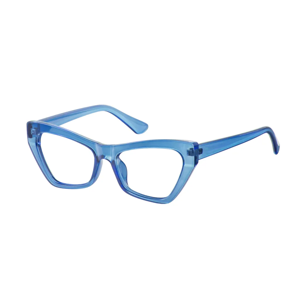 Cat-eye Transparent Blue Eyeglasses