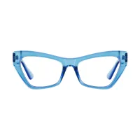 Cat-eye Transparent Blue Eyeglasses
