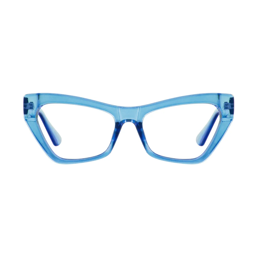 Cat-eye Transparent Blue Eyeglasses