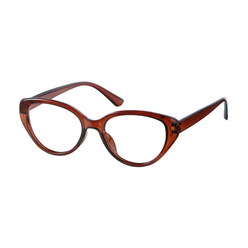 Cat-eye Transparent Red Eyeglasses