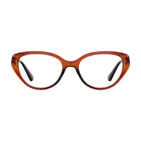 Cat-eye Transparent Red Eyeglasses