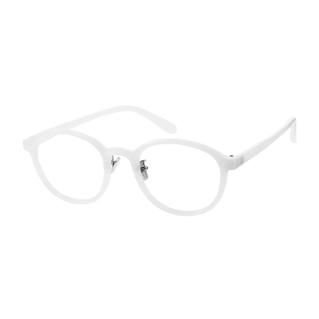 Round White Eyeglasses